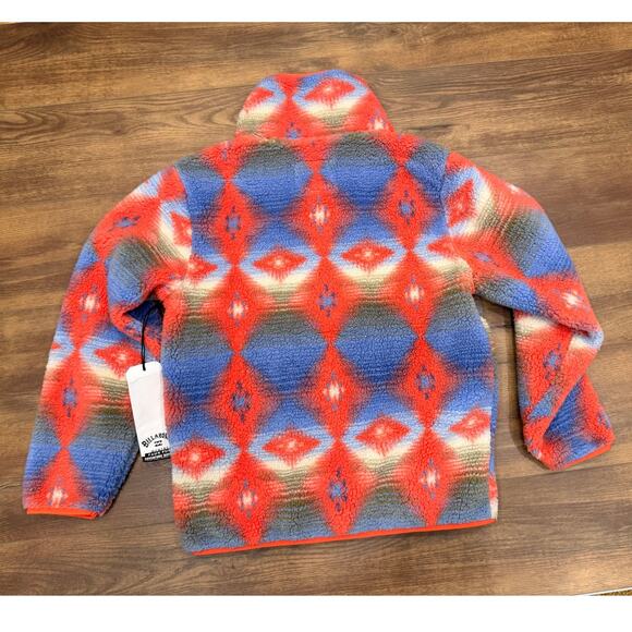 Billabong Switchback Pullover Fleece Jacket in Campfire Print Size Large - Picture 6 of 11